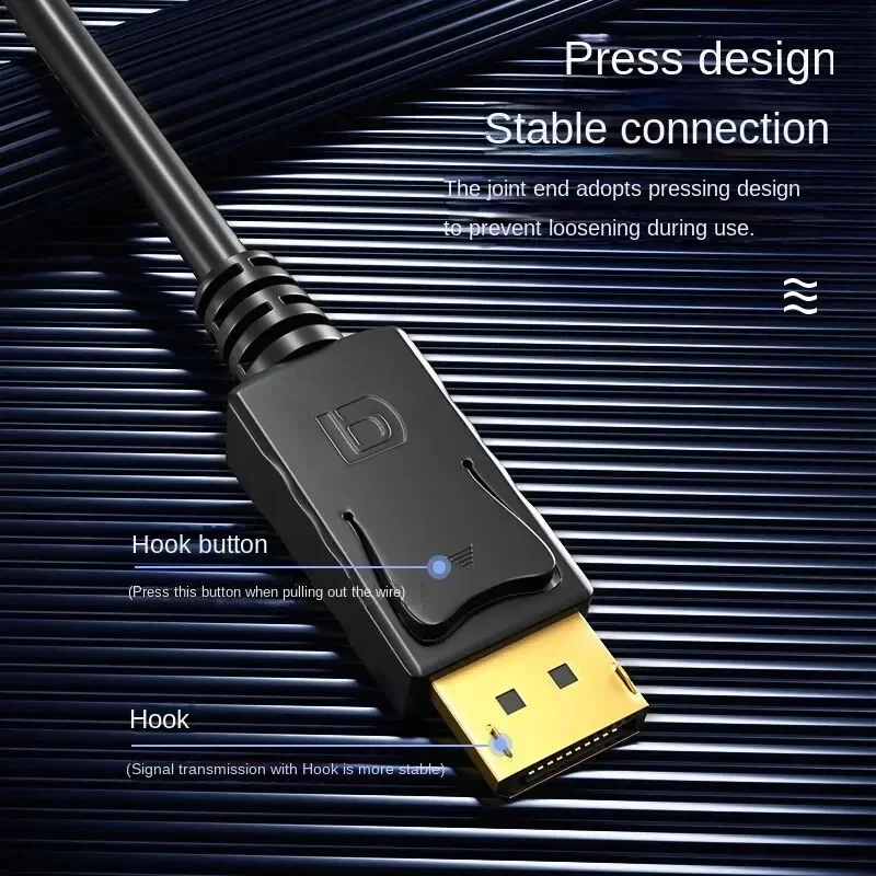 1.8M Dp to HDMI-Compatible Cable 4K HD Adapter Display Cable Computer Monitor Cable Converts Large Dp to HDMI-Compatible