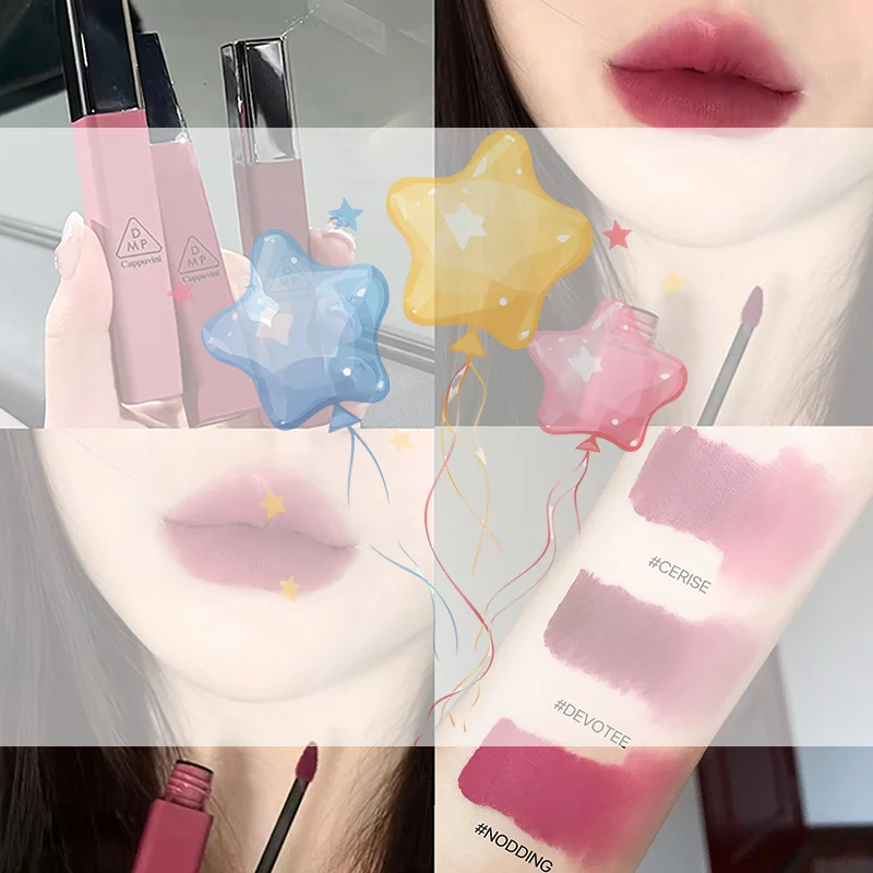 Cappuvini-pintalabios de terciopelo mate, hidratante, suave, de larga duración, taza antiadherente, fácil de aplicar, maquillaje, brillo de labios para mujer