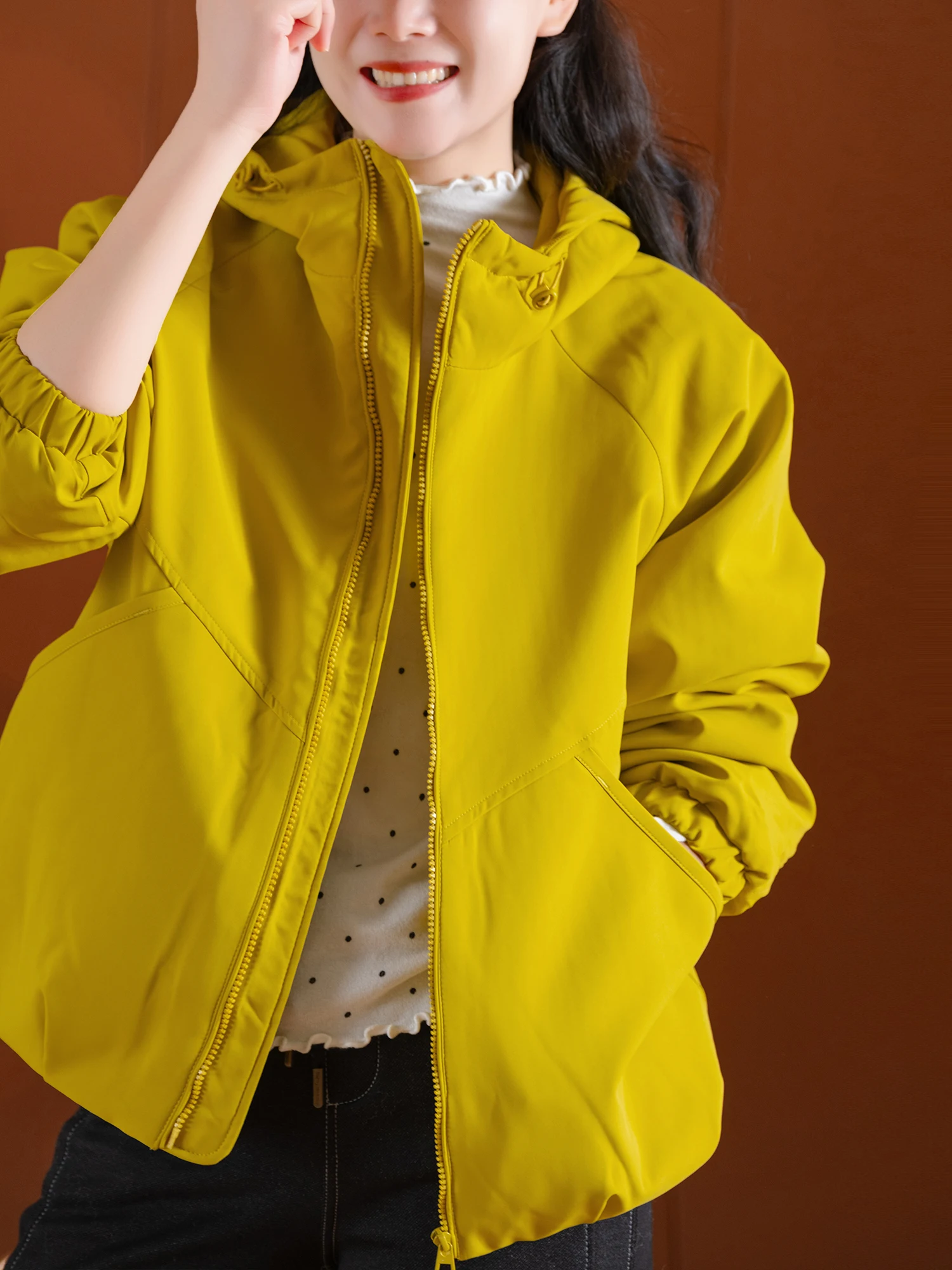 

Loose Fit Hooded Cotton Jaet Women's Cus Made Mis Surface Lace Inner Diamond id Cotton Insertion Winter Coat