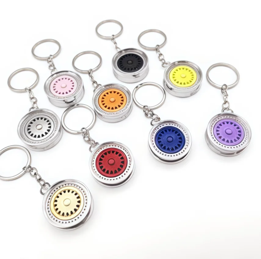Porte-clés de luxe en métal, pendentif créatif DIY en forme de disque de frein, support de clés de voiture, bijou cadeau pour l'intérieur de voiture ou de moto
