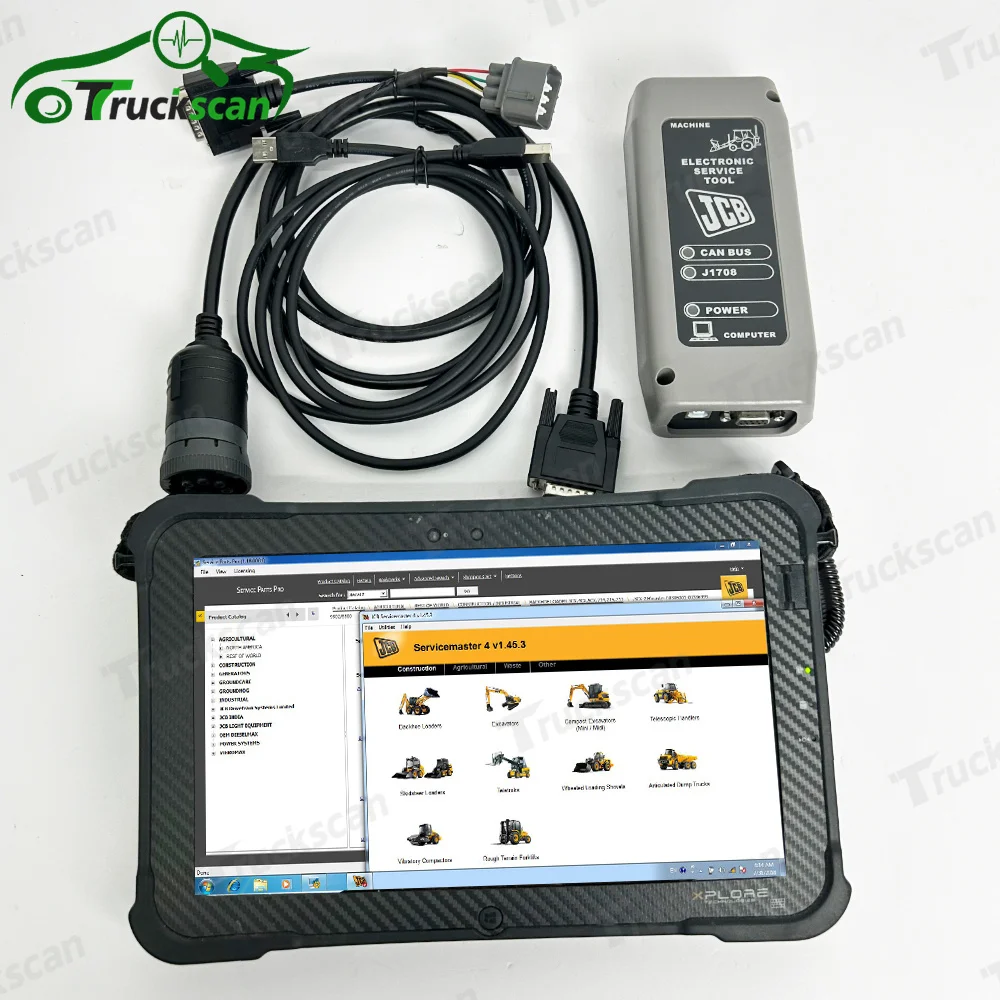 For JCB truck excavator tractor diagnostic tool for JCB Electronic Service Tool JCB ServiceMaster Data Link Adapter DLA+ tablet