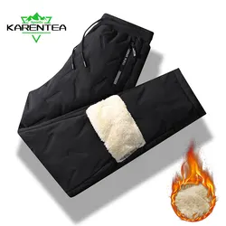 Running Pants Men Warm Fleece Winter Waterproof Pants Fitness Hiking Camping Skiing Sweatpants Man Sports Windproof Trousers 7XL