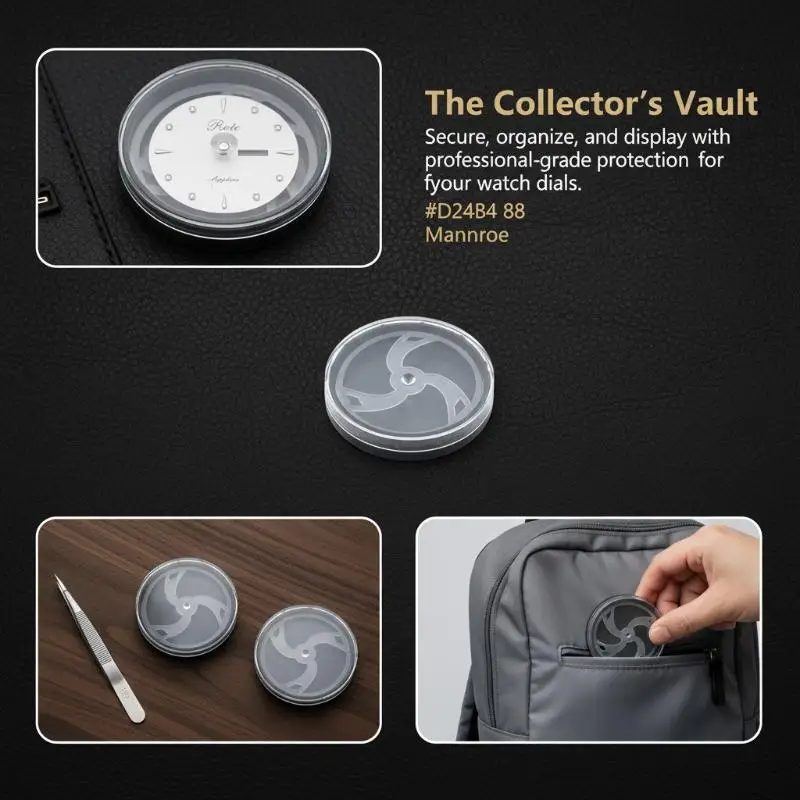 Watch Dial Screen Protector Storage Box Clear Dustproof Cover Easy Open Design Holder for Watch Repair Beginners Home Use