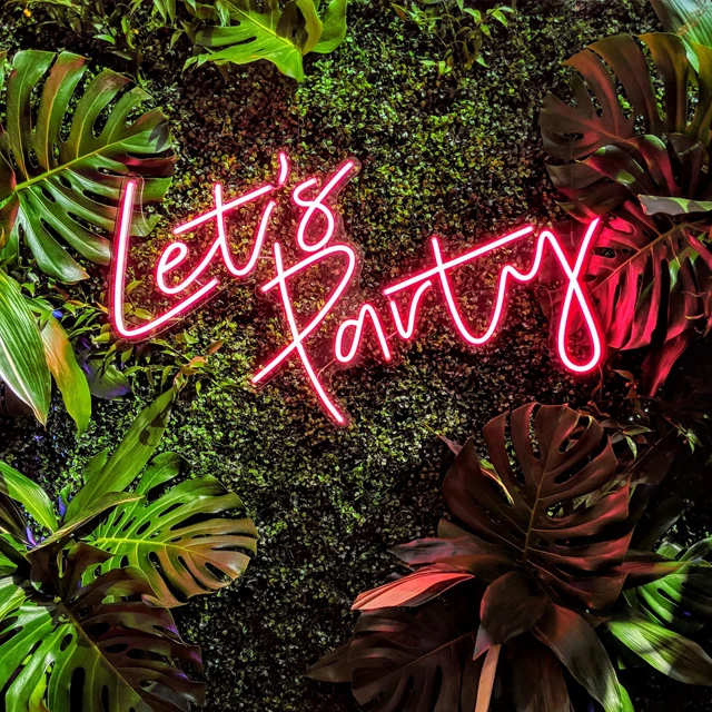 Custom Made Free Design Colorful Anime Neon Lights Lets Party Delicate Neon Light Signs