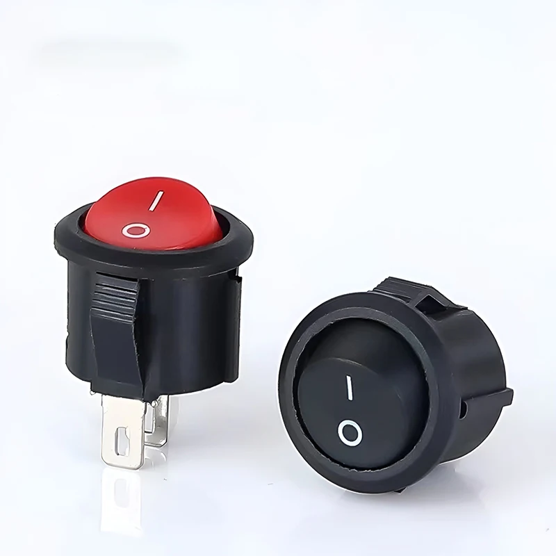 15PCS KCD1 Runde Rocker Schalter Snap-in 2Pin-3Pin 20mm SPST Schwarz/Weiß/Rot Auto boot Marine Power-Taste 6A 250V AC/10A 125V AC – Detail 2