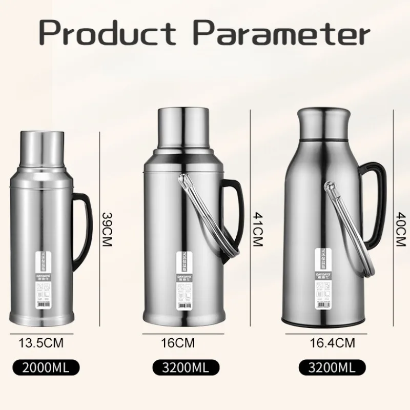 Imagem -05 - Garrafa Térmica do com Punho Garrafa Portátil do Isolamento Produto Comestível Forro de Vidro Garrafa Térmica Garrafa Térmica do Café Home 2l 2l Aço Inoxidável