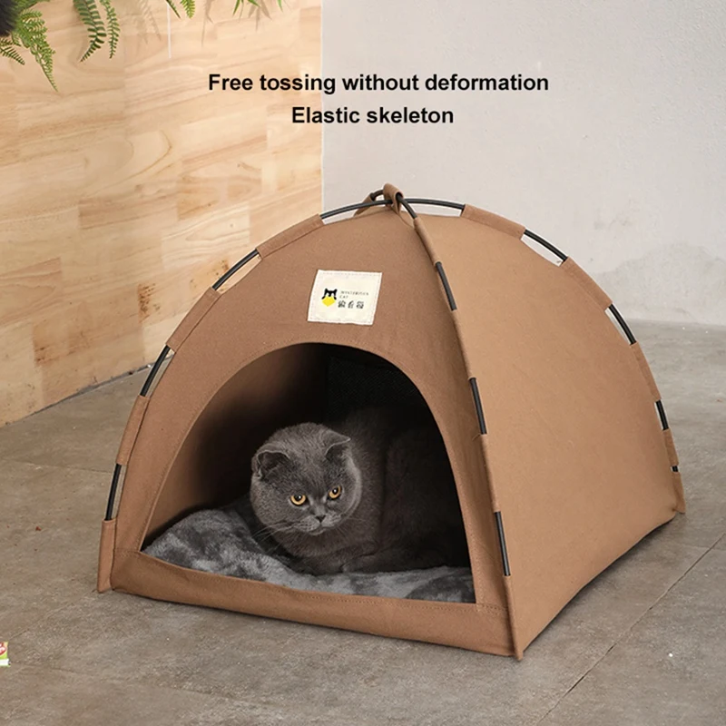 

Pet Tent Cat Kennel Dog Kennel Nest Mat Meow House Kitten Cat House Removable and Washable Four Seasons Universal Simple