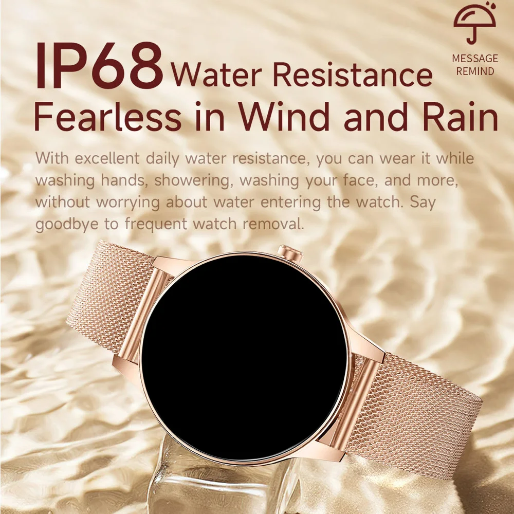 超薄型スマートウォッチ女性ブルートゥースコールマルチスポーツモード心拍数健康ブレスレット IP68 防水スマートウォッチレディガール