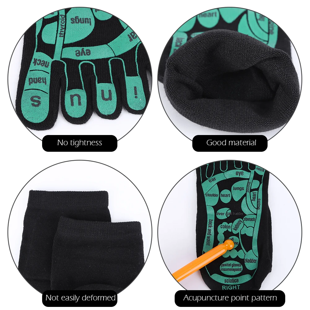 خمسة أصابع نقاط الوخز التوضيح الجوارب تنفس ريفليكسولوجي نقطة الوخز الجوارب مرنة سهلة التنظيف مريحة للمنتجعات الصحية المنزلية #5