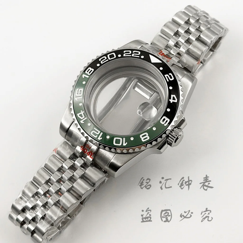

Backhand 40MM SUB GMT Ceramic Bezel Glide Lock Clasp Sapphire Crystal Watch Case For ​NH34 NH35 NH36 NH38 NH70 ETA2824 Movement