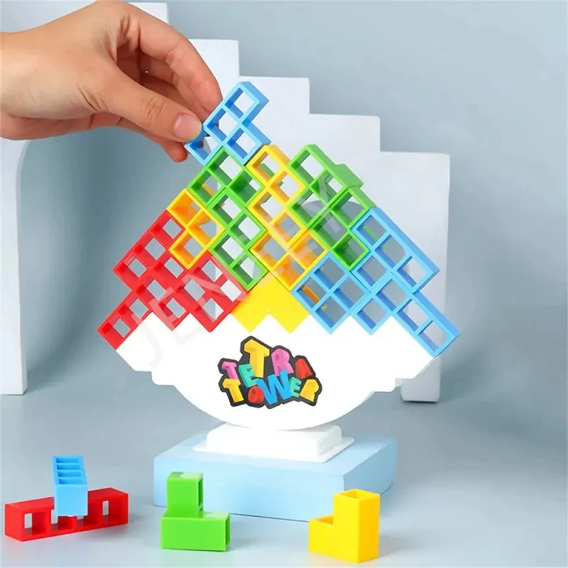 3D Tetra Tower Game Balance Toys Stacked Tower Board Game Stacking Building Blocks Puzzle Assembly Brick Toys for Children