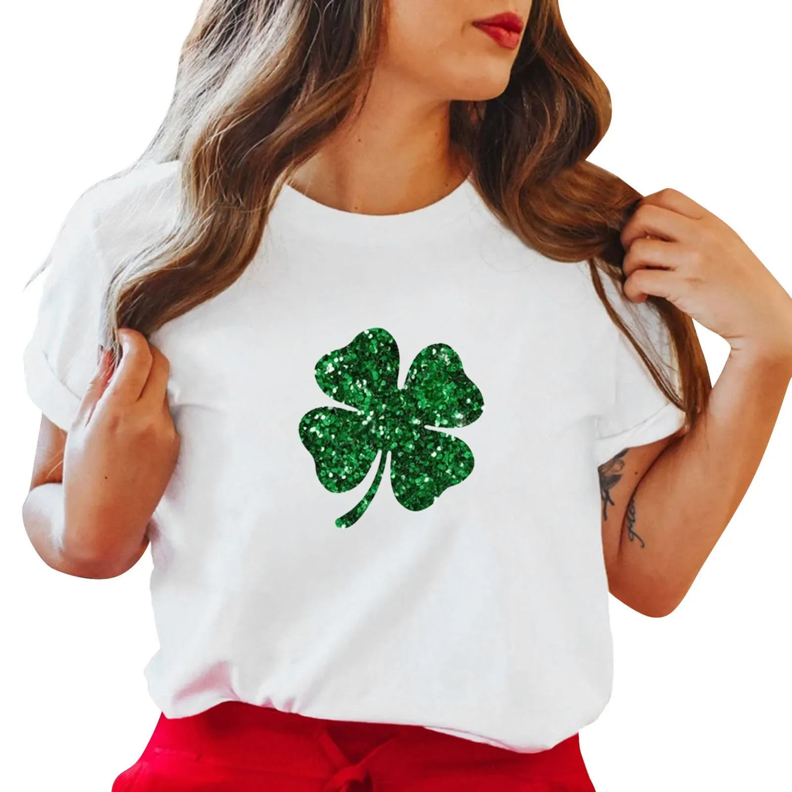 Short Sleeve T-Shirt Women Saint Patricks Pat St Paddys Day Tees Shirts Female Basic Top Camisetas Casual Streetwear Clothing