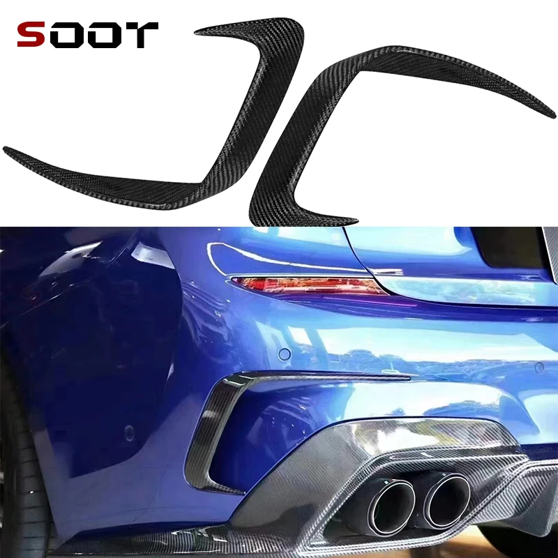 

For BMW 3 Series G20 G28 2019-2022 Carbon Fiber Car Rear Bumper Splitter Spoiler Canard Air Knife Surround Trim Auto Parts