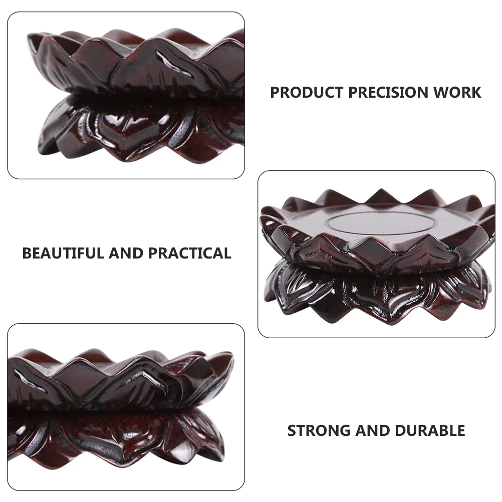 

Wooden Lotus Base Pedestal Stand Solid Wood Craft for Buddha Ornament Incense Burner Display Home Decoration Wood Pedestal Stand