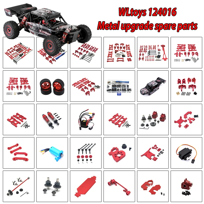 

1/12 Wltoys 124016 124017 Electric Toy Car Metal Upgrade Parts - Front and Rear Shock Absorber Supports - Set - Body Accessories