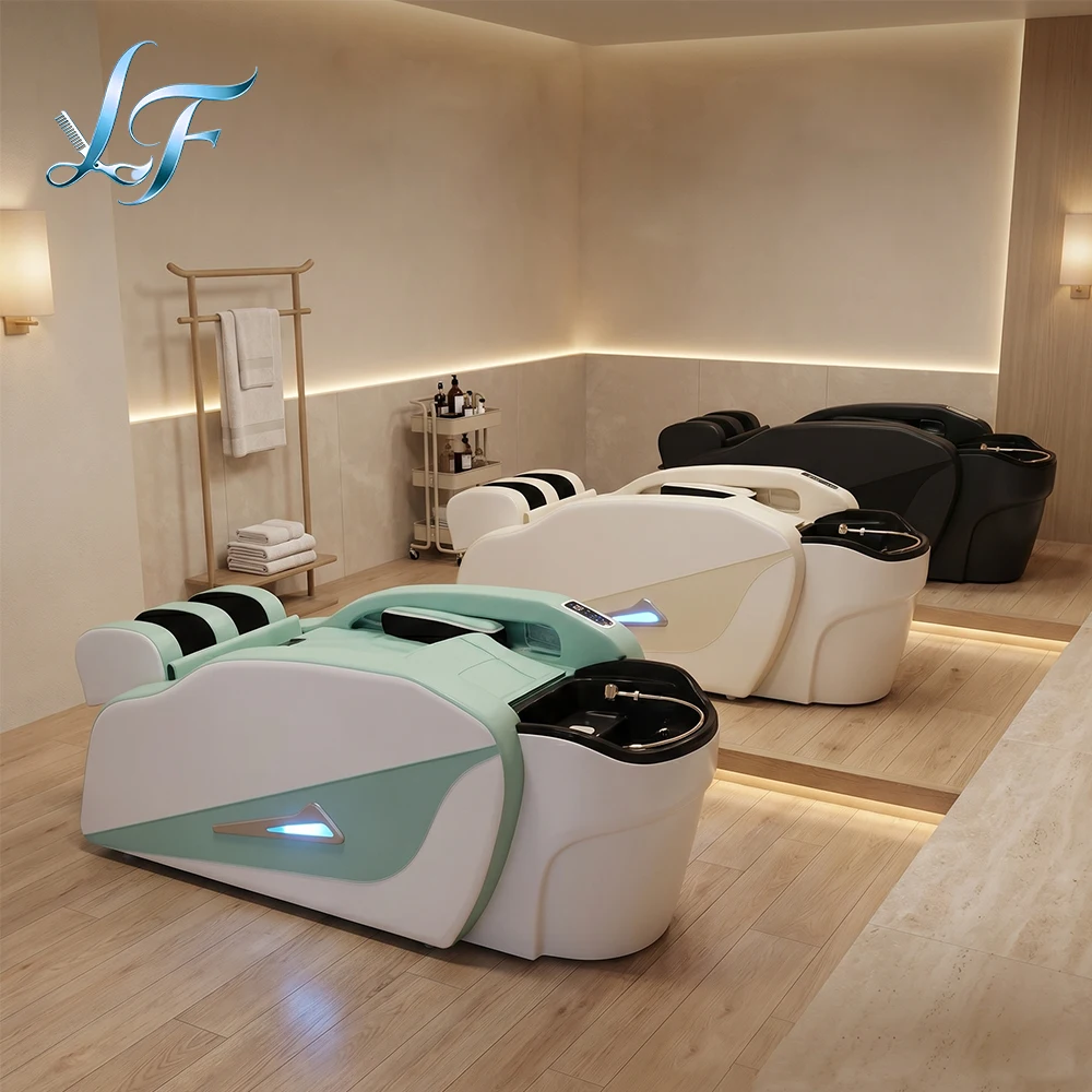 Hair Salon Shampoo Bed with Bowl Steamer Electric Massage Table Head Spa Wash Hair Bed