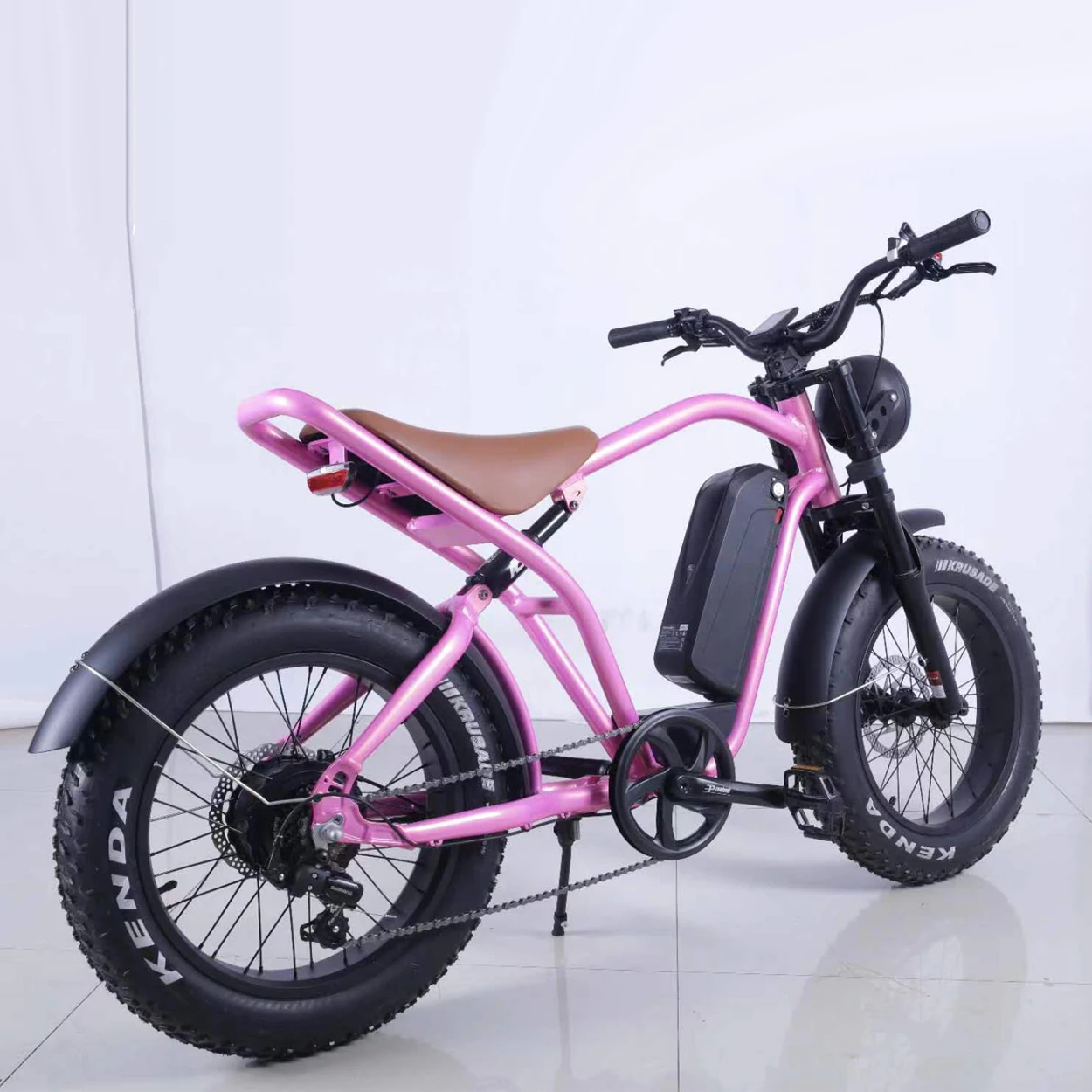 Harleyment Women's 500W Cool Pink Fat Tire City Coco Electric Scooter Halley Electric Motorcycle & Mountain Bike