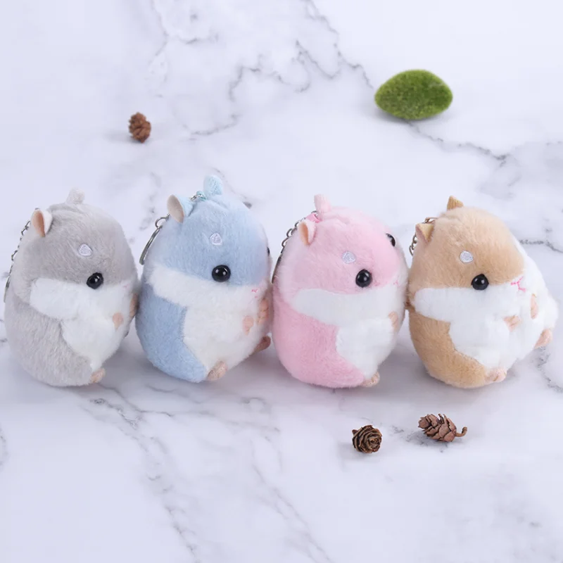 10cm Cute Plush Toys Kawaii Bag Backpack Pendant Keychain Stuffed Animals Kids Toys For Children Girl Birthday Gift Hamster Doll