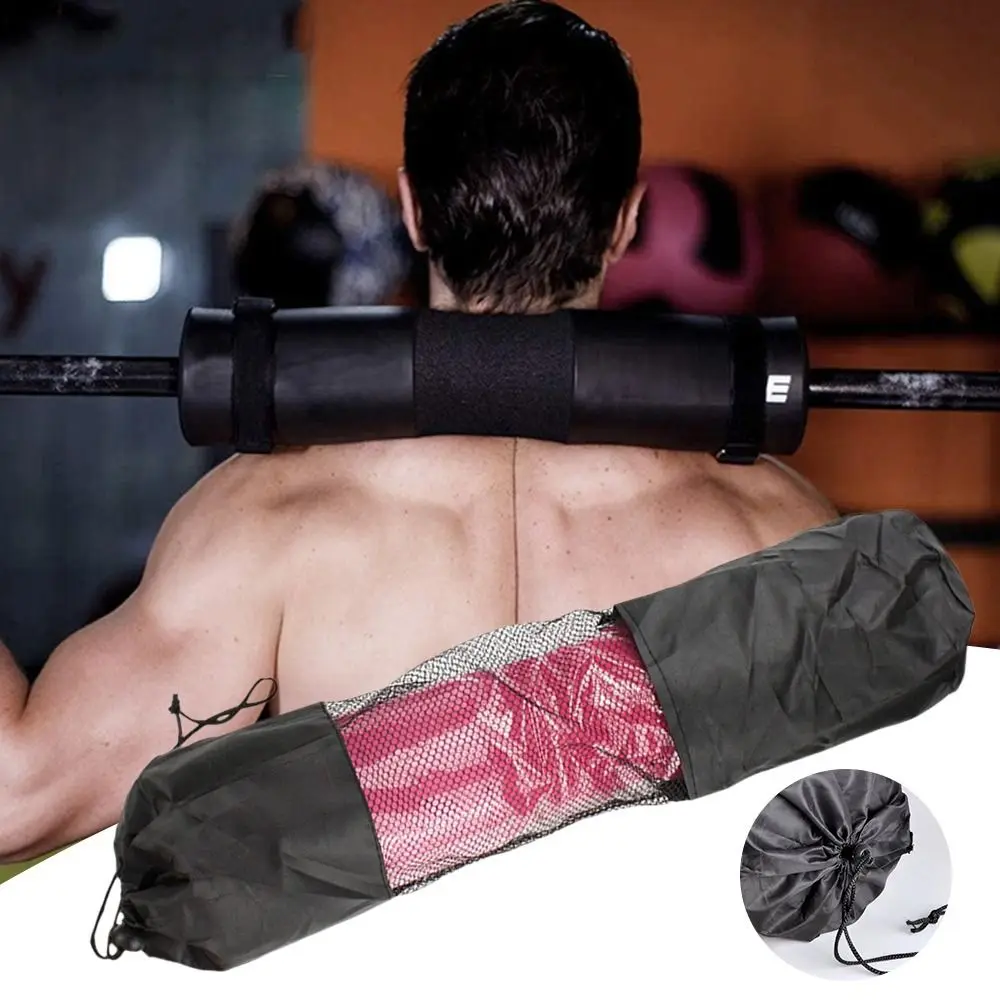 Barbell Pad Bag Shoulder Net Bag Barbell Shoulder Pad Pouch Drawstring Bag Mesh Bag Storage Bag Neck Shoulder Protective Lunges