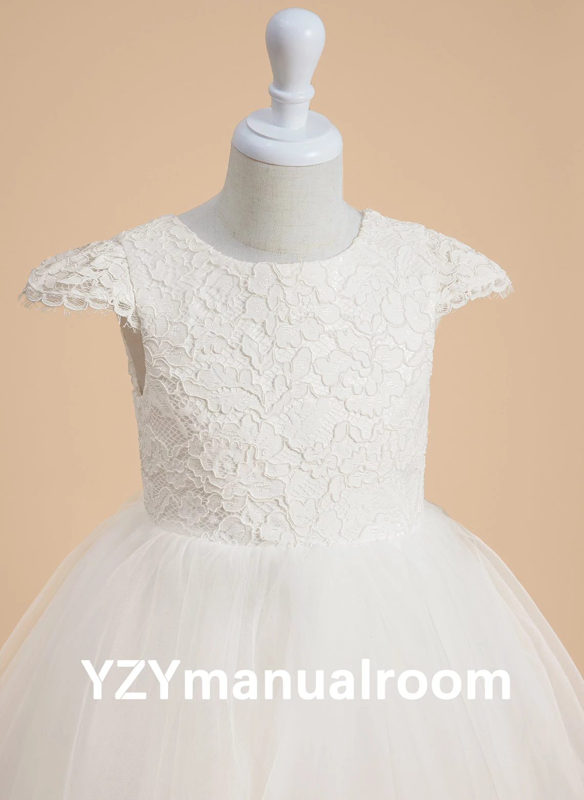 Yzymanualroom/ Ball-gown/Princess Scoop floor-ความยาวลูกไม้/Tulle ชุดเดรสผู้หญิงลายดอกไม้