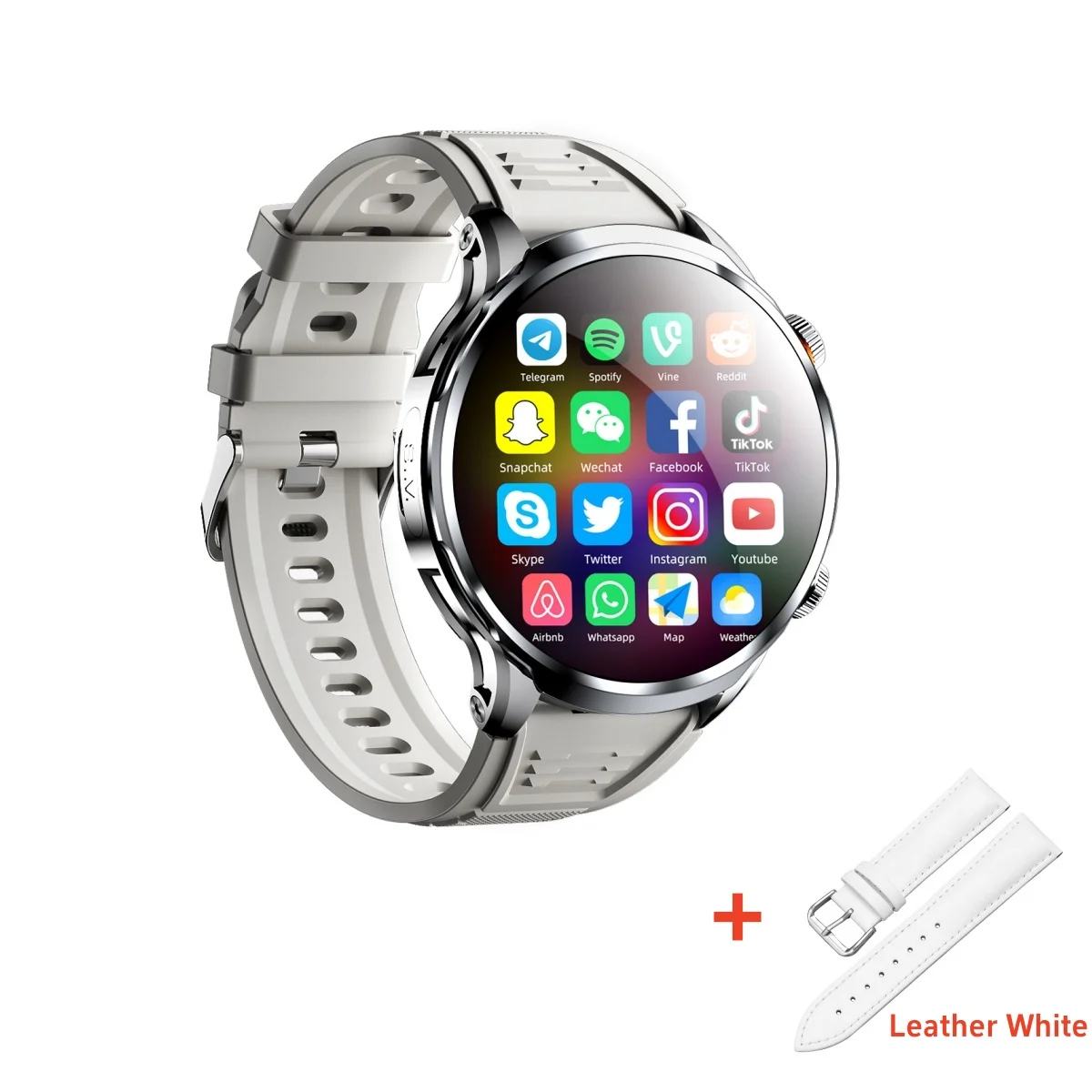 Originele H18 Smart Horloge 1.95 Inch Android 10.0 8MP Camera GPS 256G ROM Stalen Band WiFi Compatibel Google Play Store Smartwatch - afbeelding 1
