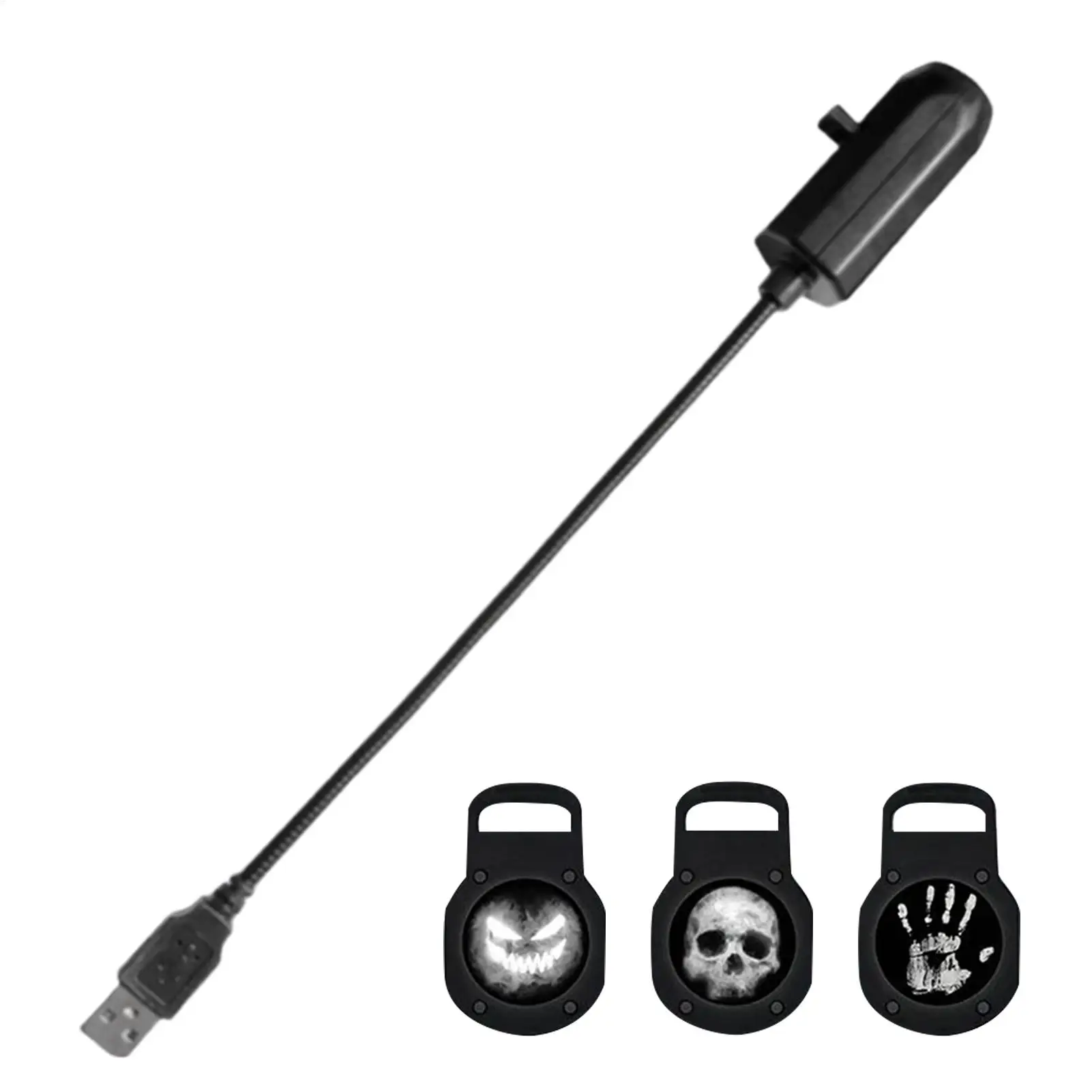 

Магнитная лампа для проектора с черепом на Хэллоуин, 3 режима, страшный отпечаток руки, светодиодный ночник в форме призрака и черепа, вращающаяся через USB проекционная лампа