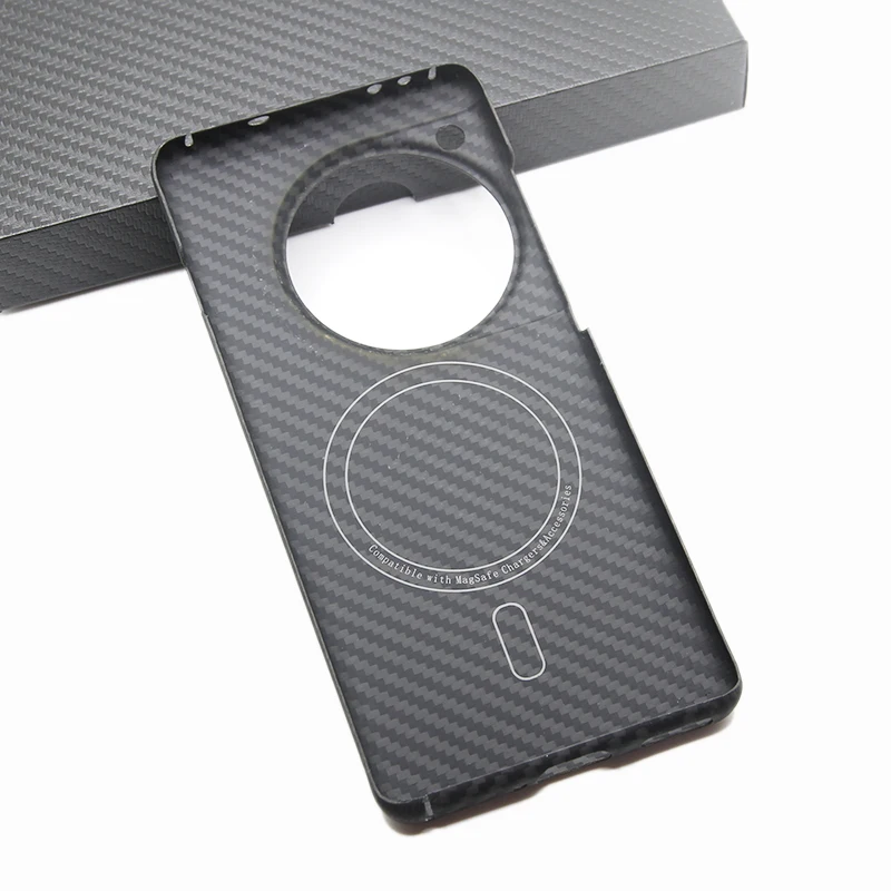 ZXKE Carbon Fiber Case For OnePlus 12 Embedded Iron Sheet Magnetic Car Support Magsafe Aramid Fiber Shell