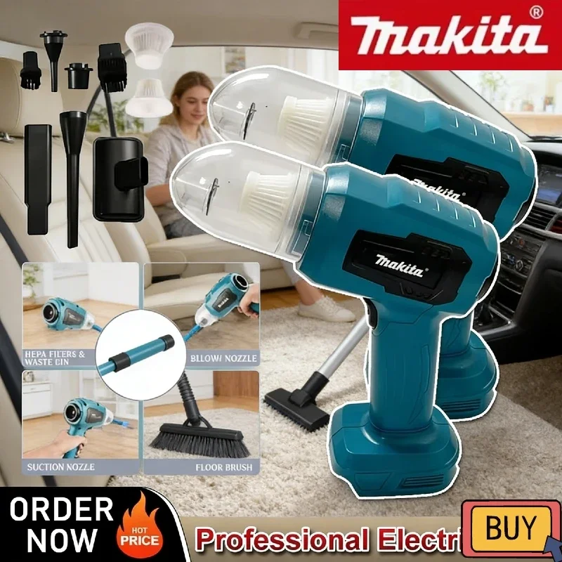 Makita 18V Power Tools  Mini Car Vacuum Cleaner Multifunction Handheld  Rechargeable  Dust Collect  Tool For Makita Battery