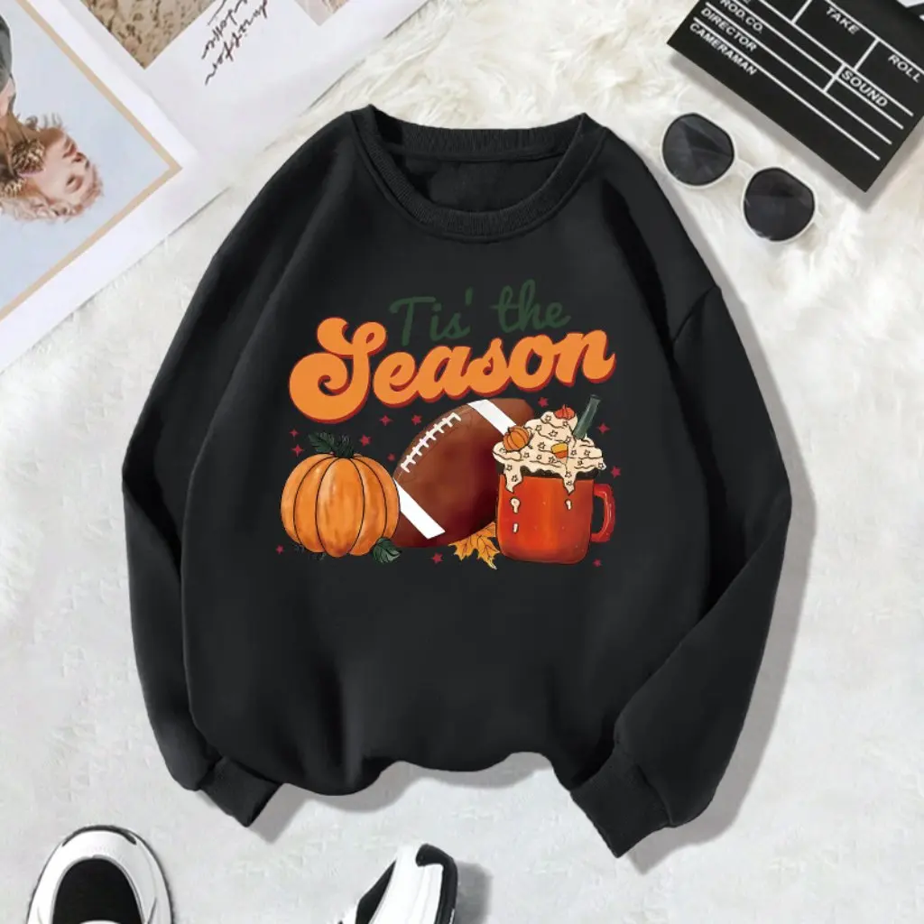 Pull à col rond doublé polaire pour femme, avec sac au dos, col avec lettres imprimées, Streetwear à la mode, automne hiver