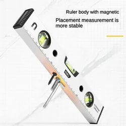 Spirit Level Magnetic Torpedo Level Tool with 3 Vials Aluminum Shockproof Bubble Level High Visibility Durable Measuring Leveler