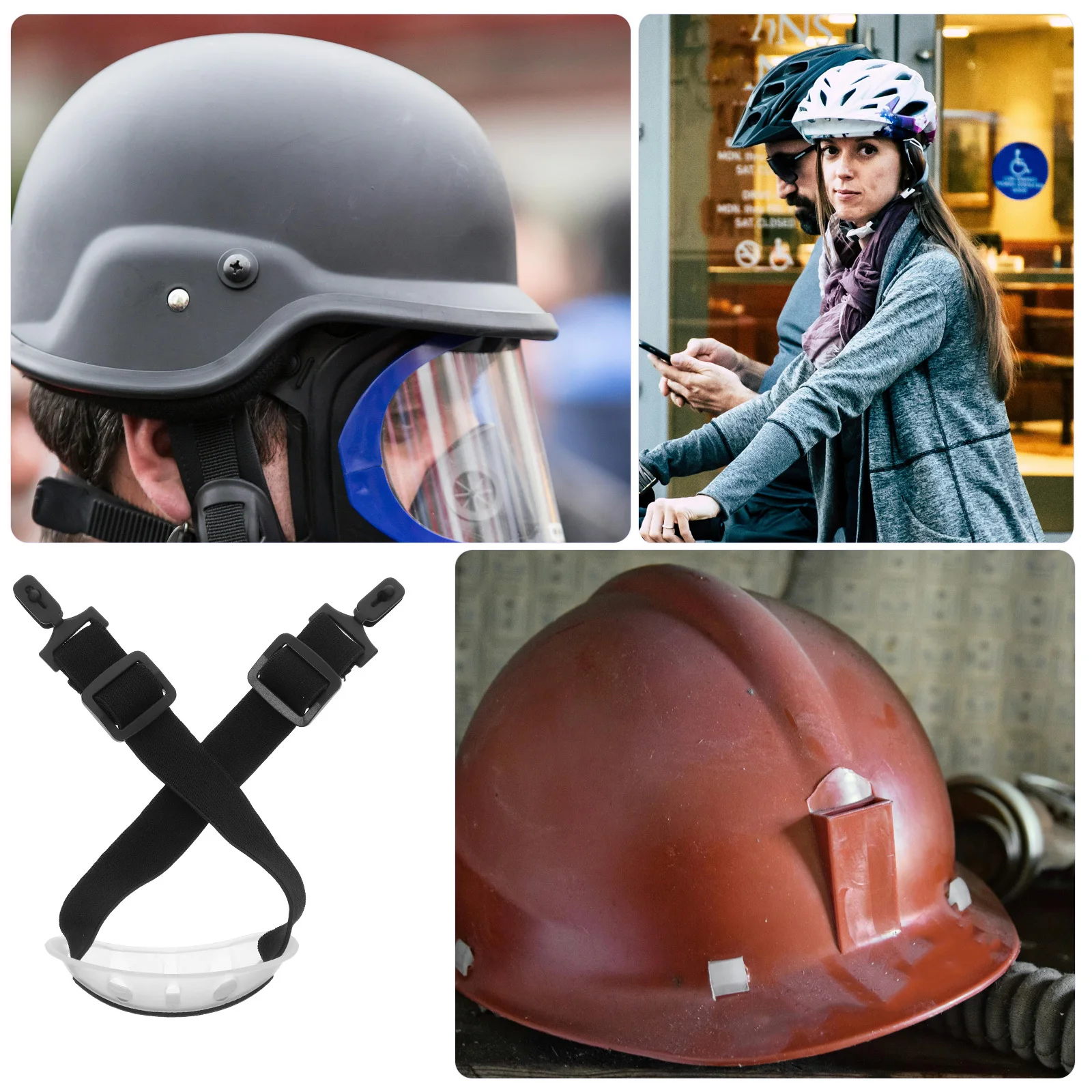 2Pcs Adjustable Hard Hat Chin Straps Secure Fit Durable Elastic Safety Chin Guard for Construction Industrial Outdoor Use