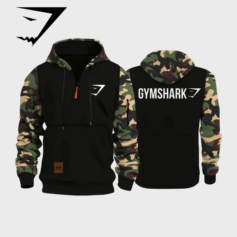 سترة بغطاء للرأس بسحاب من GYM SHARK للرياضات الخارجية GYM SHARK دافئة للياقة البدنية والجري للرجال والنساء