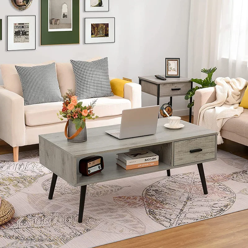 

Coffee table living room with drawers locker plate floor cabinet small apartment coffee table TV cabinet