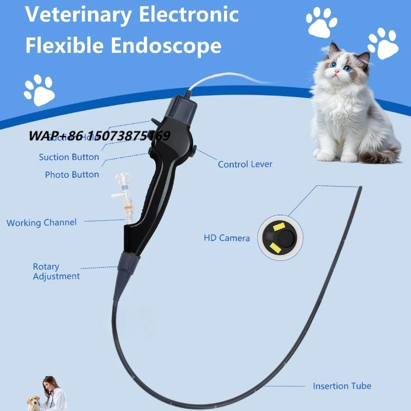 Portable Veterinary Flexible Endoscope Working Channel Suction Hole Rotary Adjustable Animal Airway Checker CR33VDBvet