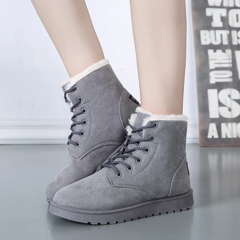 Women Boots Winter Warm Snow Boots Women Faux Suede Ankle Boots For Female Winter Shoes Botas Mujer Plush Shoes Woman WSH3132