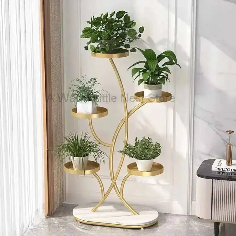 

Room Modern Aesthetics Living Flower Stand Light Luxury Plant Display Shelf Decorations Organizer Estanteria Plantas Furniture