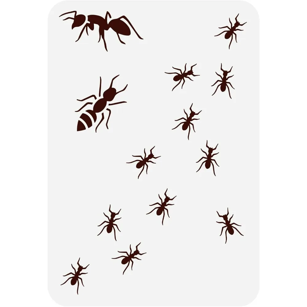 Trailing Ants Stencil 11.7x8.3 inch Hollow Out Ant Colony Drawing Stencils Reusable Plastic Animal Theme Stencil Coloring Decor