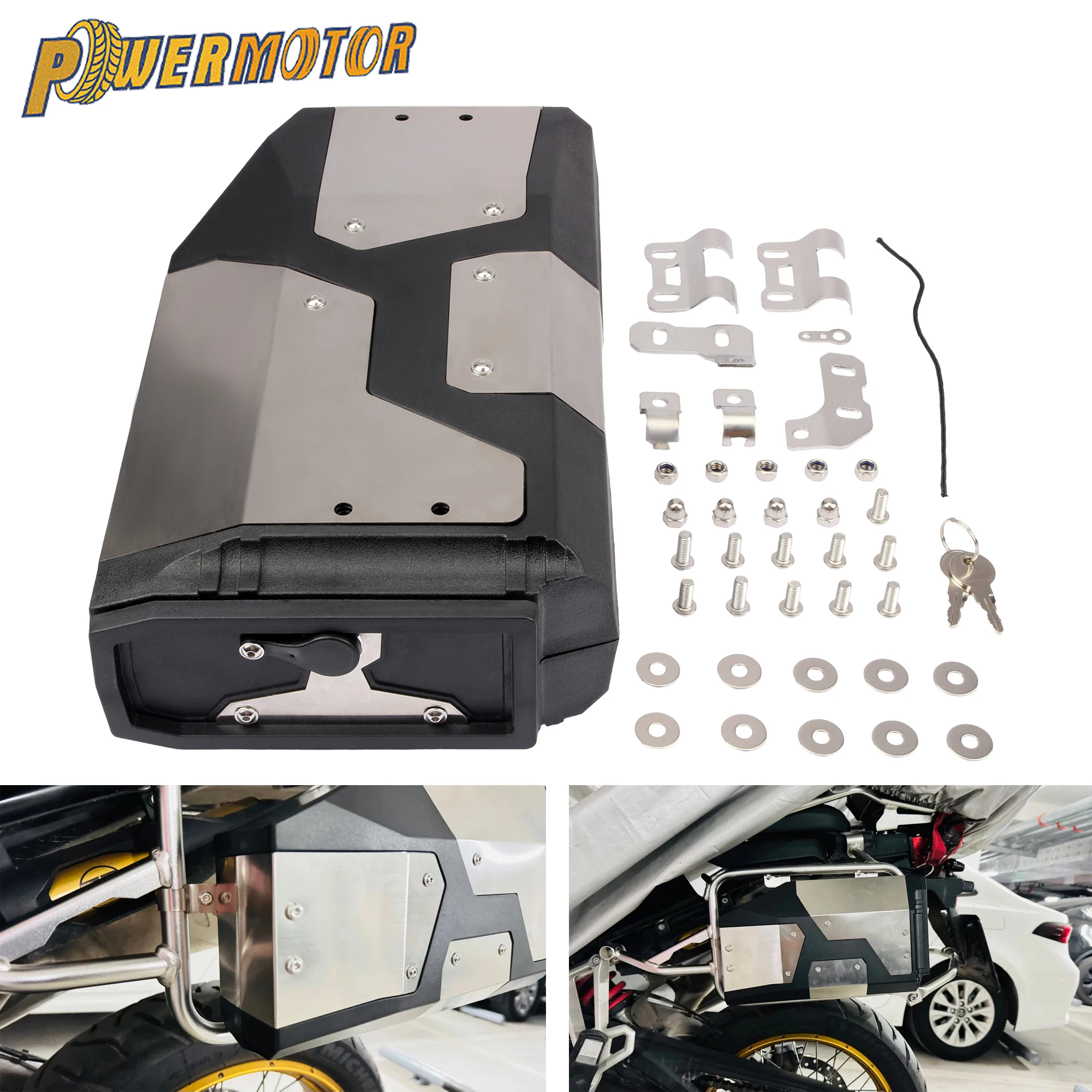 

For BMW R1250GS R1200GS LC ADV F750GS F850GS F800GS Motorcycle 4.2L Tool Box Side Shelf Storage Box Aluminum Toolbox Toolbag