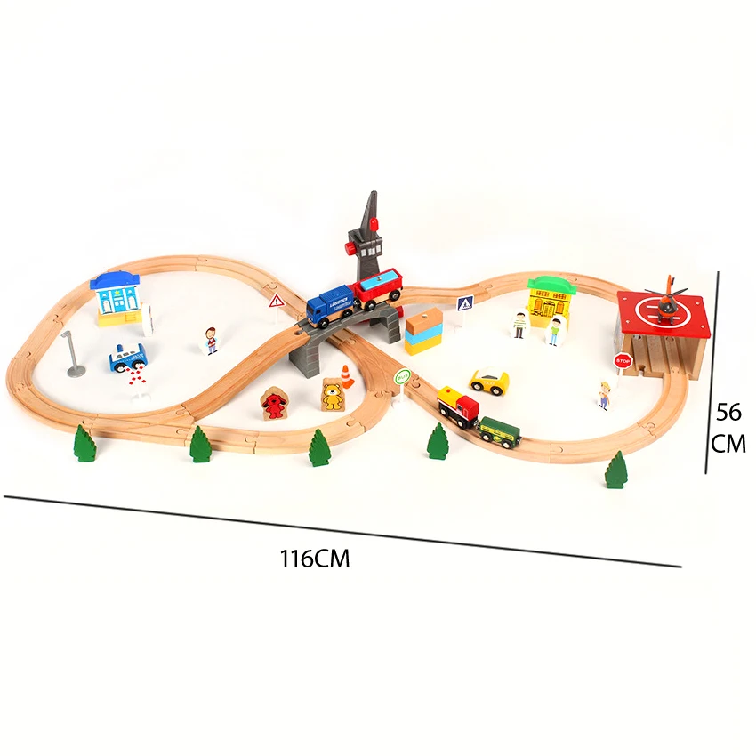 

59pcs Hand Push Toy Track Set Small Train Track Children's Train Game Toy Car Compatible With Wooden Track Children New PD23