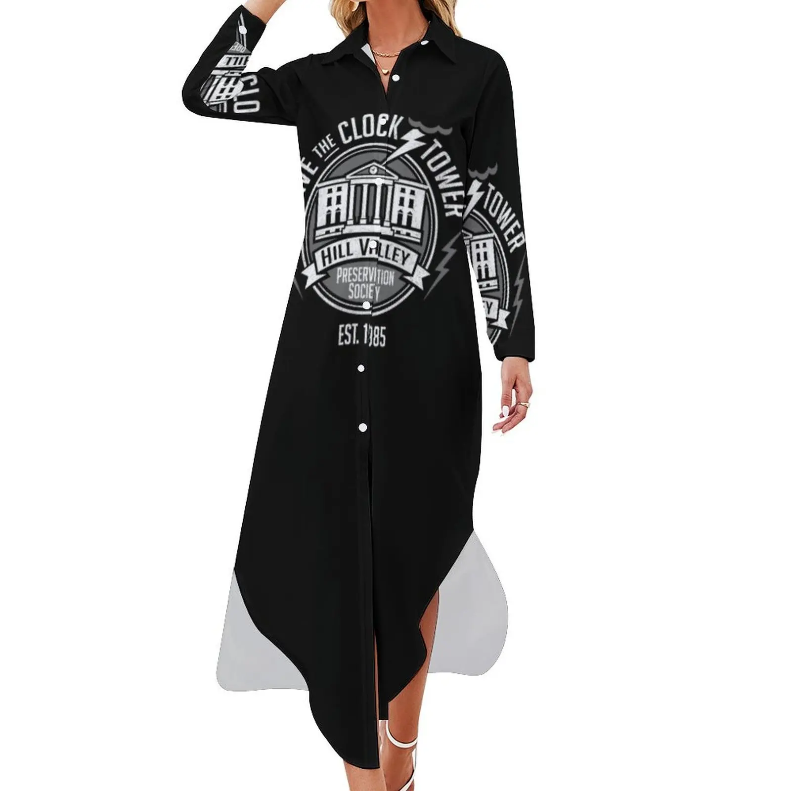 

Save The Clock Tower Long Sleeved Shirt Dress Women dresses summer loose women's dress dress for women summer