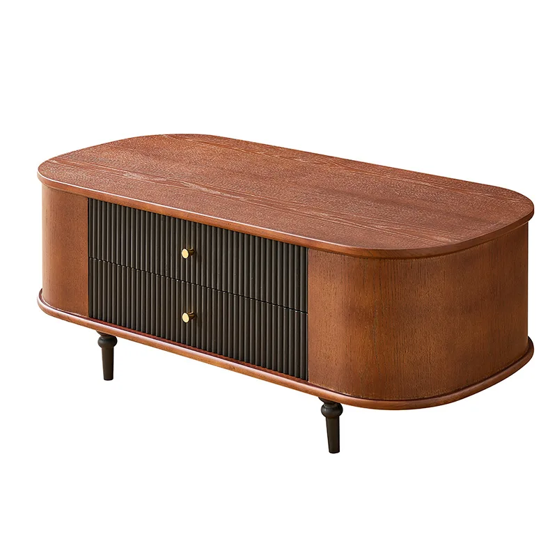 

Medieval style coffee table TV cabinet combination retro living room tea cabinet storage locker solid wood