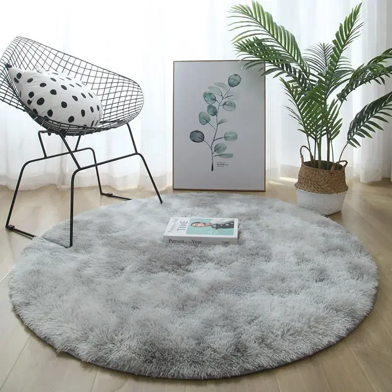 

Plush Round Rug Mat Fluffy White Carpets for Living Room Soft Home Decor Bedroom Kid Room Decoration Salon Thick Pile Rug