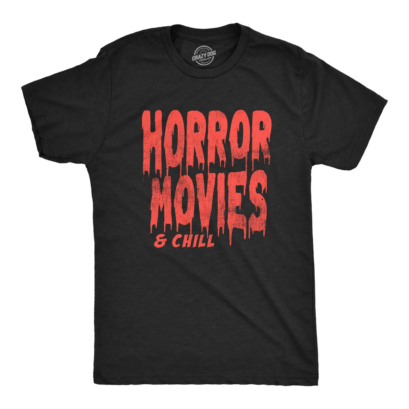 Mens Horror Movi  And Chill T Shirt Funny Halloween Movie Date Night Joke Tee