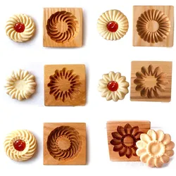 Cookie Cutters Wooden Cookie Mold Baking Shapes for Cookies Flower 3D Christmas Moulds Biscuit Forms Halloween Kitchen Supplies