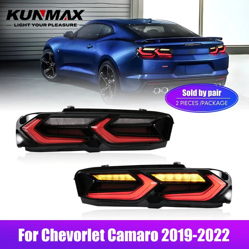 

Пара светодиодных задних фонарей для Chevorlet Camaro 19-22 DRL, сигнал поворота заднего хода, автомобильный задний фонарь в сборе Plug And Play