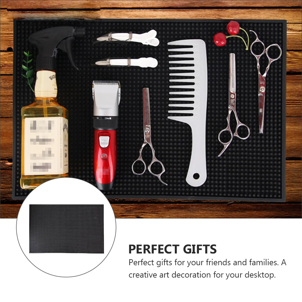 

1Pcs Non-Skid Hairdressing Mat PU Storage Cushion for Haircut Tools Scissors Trimmers Salon Tool Storage Pad Barbers Table Mat