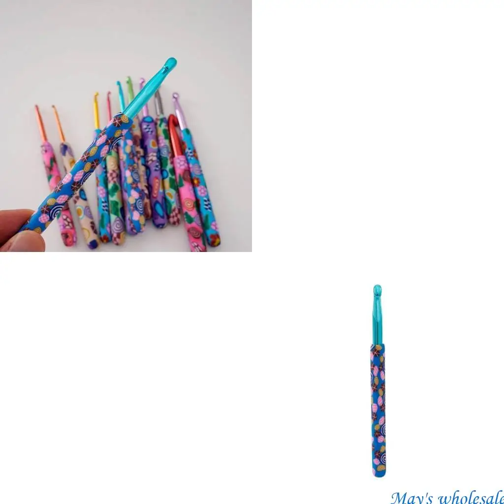 

Набор из 12 крючков для вязания крючком диаметром 2,0-8,0 мм, цветные спицы, игла для вязания крючком 448A