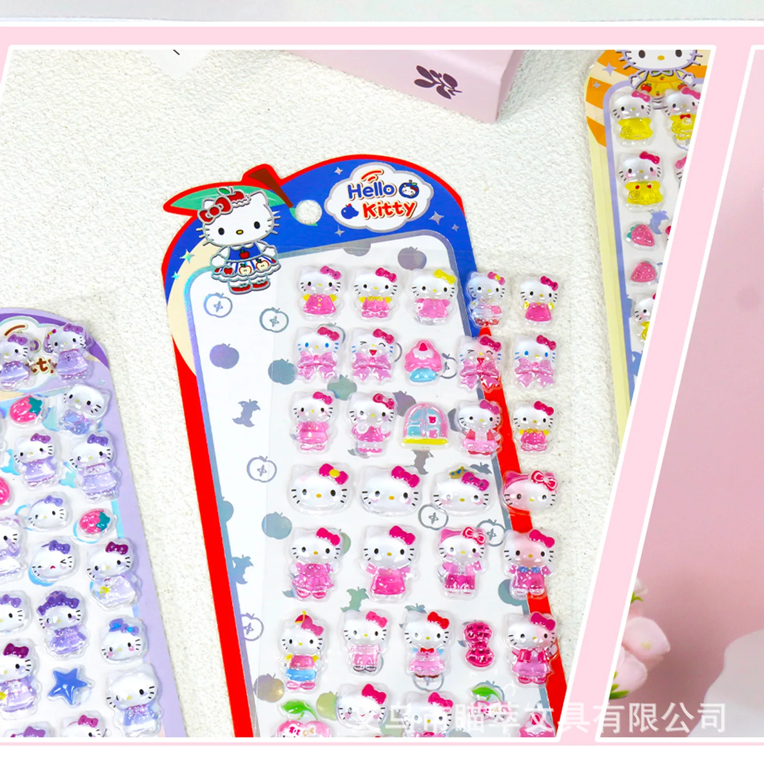 New model Hello Kitty Stickers, 3D Embossed Decals for Notebook Phone Case Photo Album Dairy