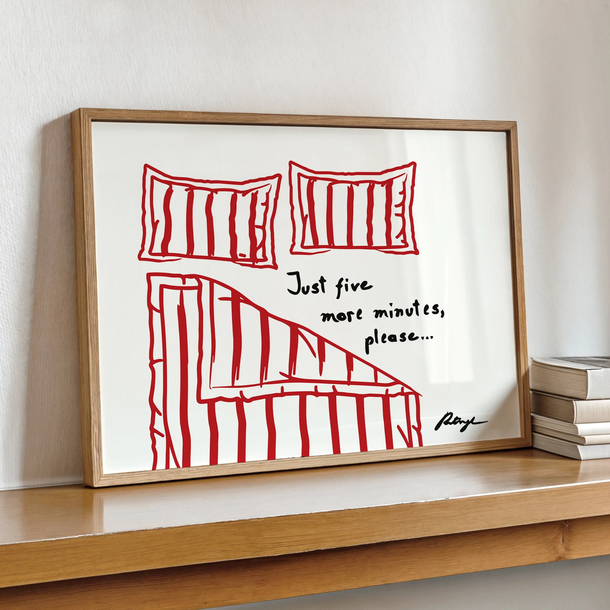 1 Stück minimalistisches modernes horizontales Poster mit Aufdruck „Stay In Bed“, perfekt für Schlafzimmer, Wohnzimmer oder Büro, Schlafzimmer-Wandkunst