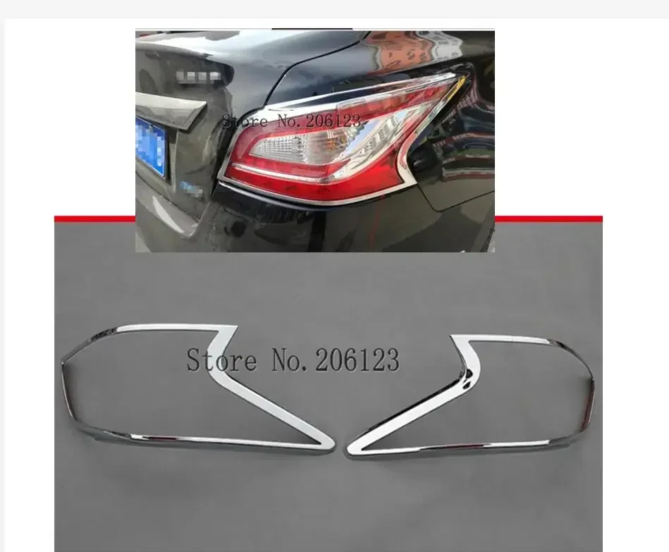 For Nissan Altima 2013 2014 2015 ABS Chrome Tail Light Lamp Cover Trim 2 pcs